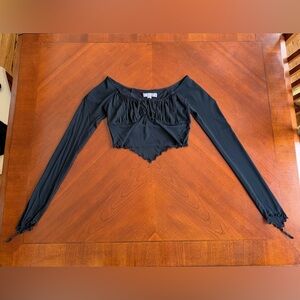 Urban Outfitters Black Long Sleeve Crop Top
